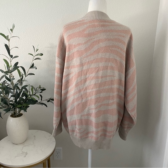 Varley Mayberry sweater pink blush zebra size large wool cotton - Picture 4 of 11